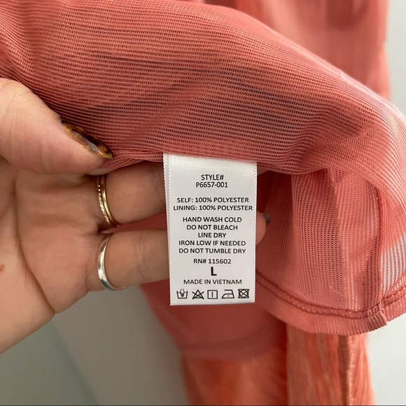 Crepe peach wide length jumpsuit - Picture 6 of 6